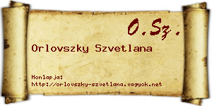 Orlovszky Szvetlana névjegykártya